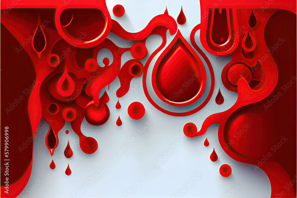 Medical concept header or banner with red abstract paper cut shapes and ...