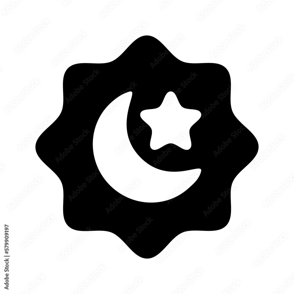 Vetor De Star And Crescent Symbol Of Islam In Trendy Black Icon For vetor-de-star-and-crescent-symbol-of-islam-in-trendy-black-icon-for