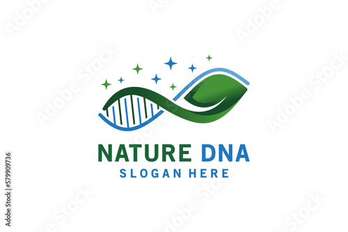 Leaf nature dna logo design, creative modern medical logo type vector illustration