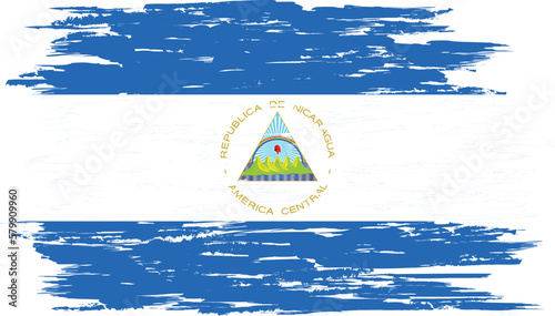 Brush stroke flag of NICARAGUA