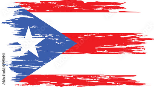 Brush stroke flag of PUERTO RICO