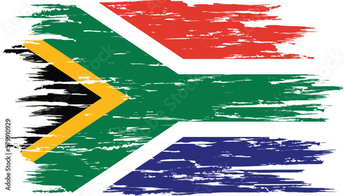 Brush stroke flag of SOUTH AFRICA