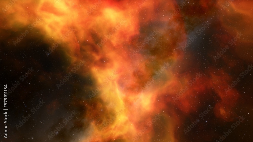 Fototapeta premium red-violet nebula in outer space, horsehead nebula, unusual colorful nebula in a distant galaxy, red nebula 3d render 