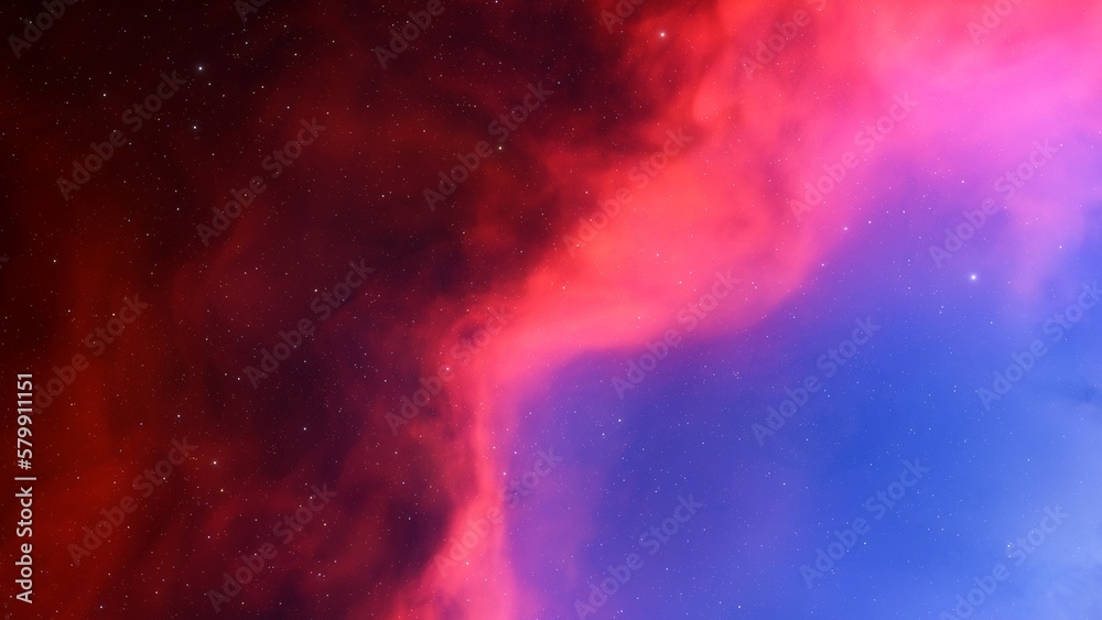 red-violet nebula in outer space, horsehead nebula, unusual colorful nebula in a distant galaxy, red nebula 3d render
