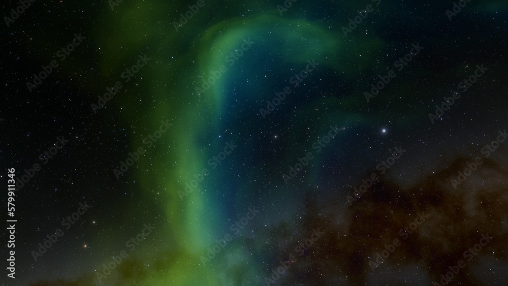 Fototapeta premium red-violet nebula in outer space, horsehead nebula, unusual colorful nebula in a distant galaxy, red nebula 3d render 