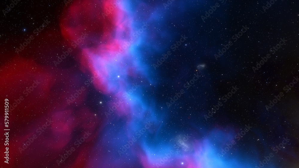 Fototapeta premium Space background with nebula and stars, nebula in deep space, abstract colorful background 3d render 