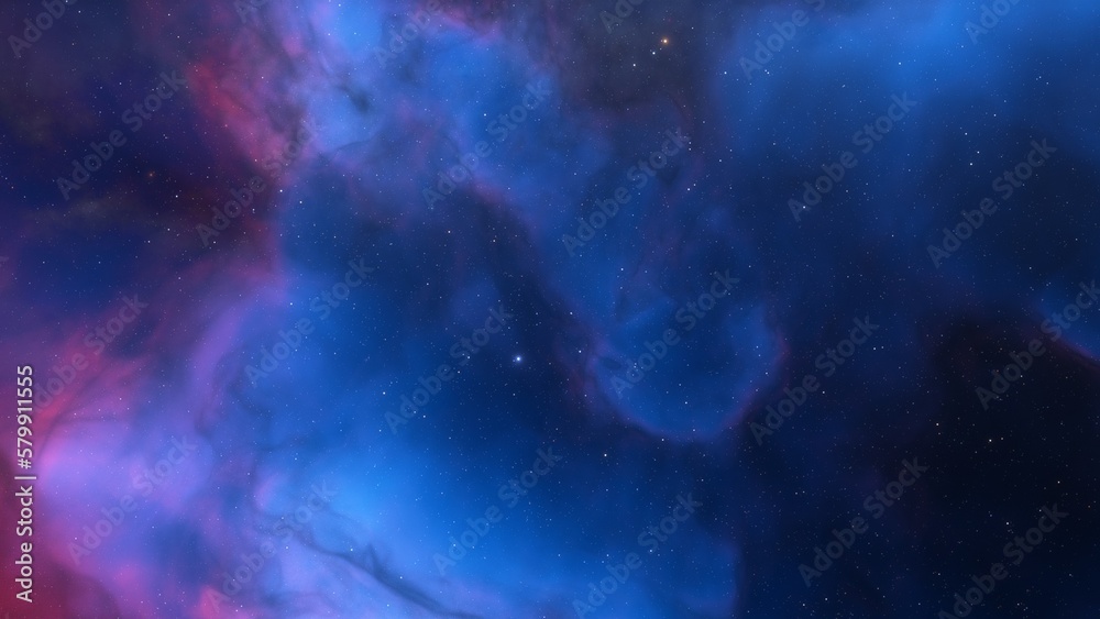 Fototapeta premium Space background with nebula and stars, nebula in deep space, abstract colorful background 3d render 