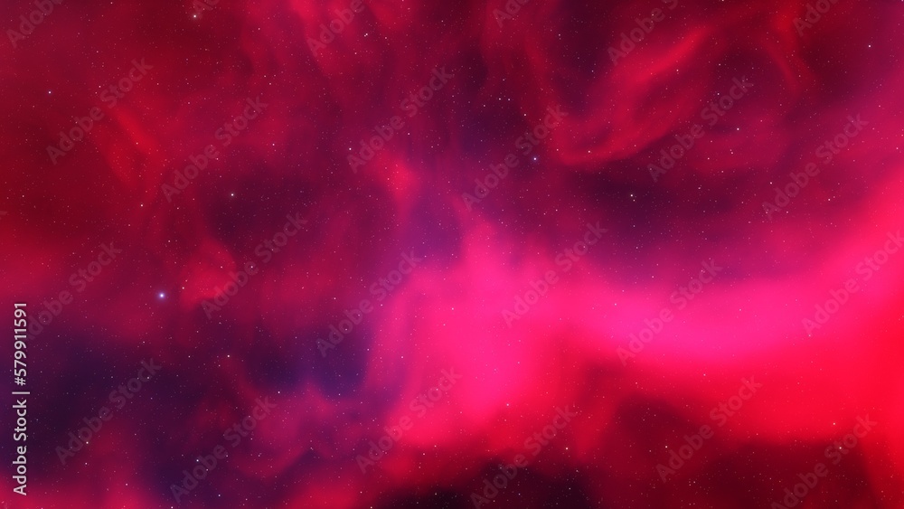 Nebula gas cloud in deep outer space, science fiction illustration, colorful space background with stars 3d render
