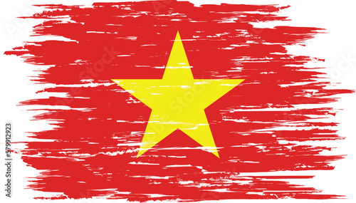 Brush stroke flag of VIETNAM