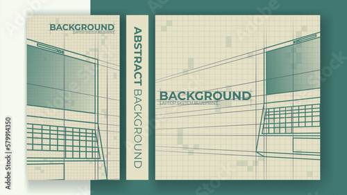 laptop outline vector illustration industrial blueprint abstract background design for wallpaper, poster, banner, web, background