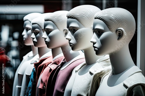 Symmetrical Education: Side-by-Side Mannequins. Photo generative AI photo