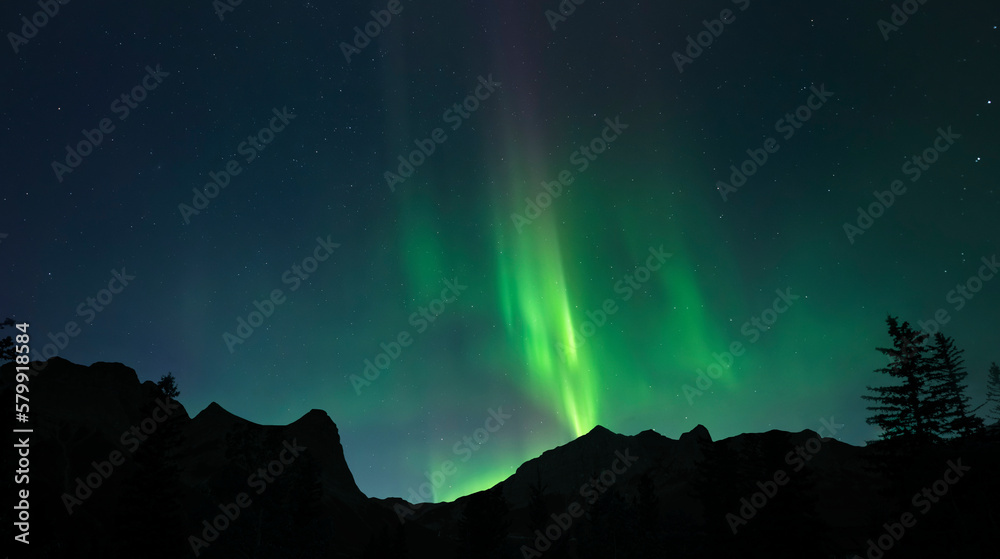 Northern Lights and Mountains