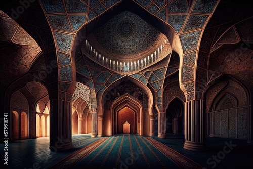 interior of the mosque. generative ai.