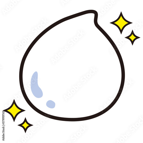 白色のしずくのイラスト（美容、医薬品、クリーム、泡など）