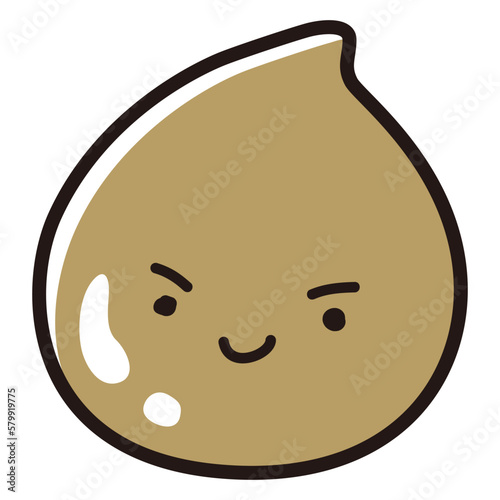 きれいな茶色のしずくのイラスト（美容、食品、医薬品、クリームなど）キャラクター