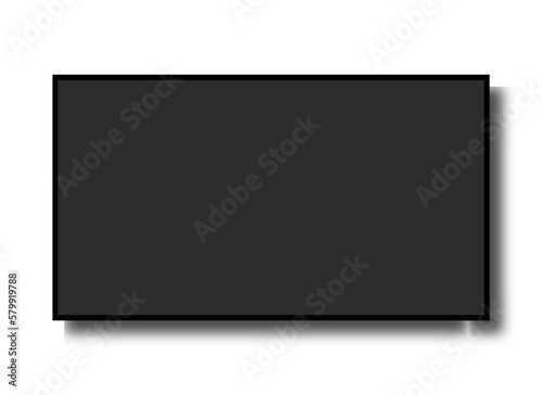 Fototapeta Naklejka Na Ścianę i Meble -  black lcd monitor. Big LCD television screen mockup on transparent background. Big blank screen mockup. PNG image.