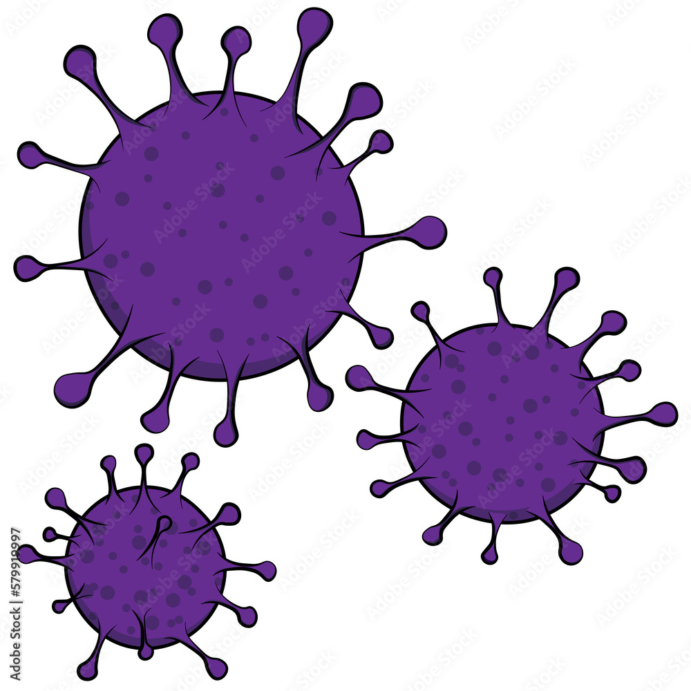 purple virus and cells of treatment patient on white transparent background, Vector illustration purple virus and cells of treatment patient on white transparent background, Vector illustration