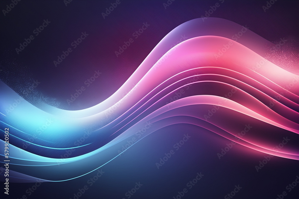 Abstract Pink Blue Background With Glowing Wavy Line. Generative AI. Abstract Pink Blue Background With Glowing Wavy Line. Generative AI.
