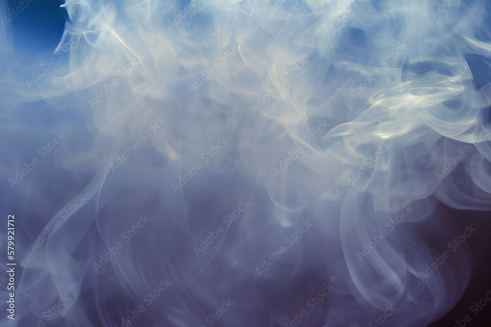 Smoke Diffusion Transparent & White Against Black Background created with generative AI technology