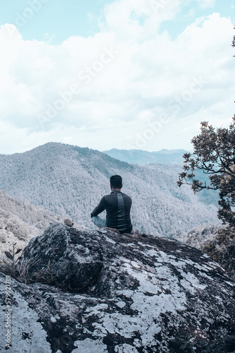man on mountain