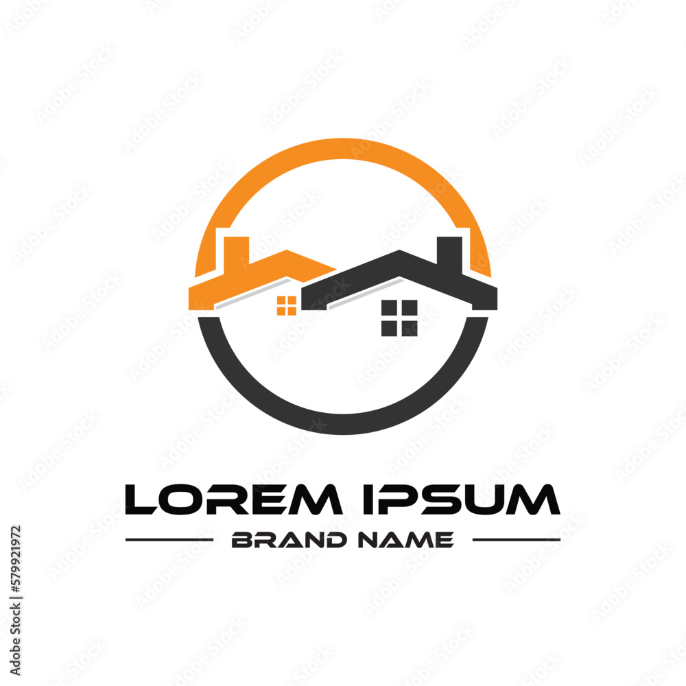 Real estate logo template and house building icon Real estate logo template and house building icon