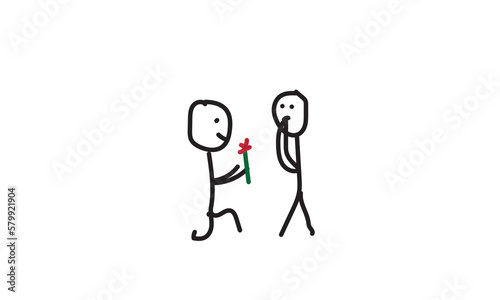 stick wallpaper applying with a picture like someone who is proposing to his girlfriend with a stick human form