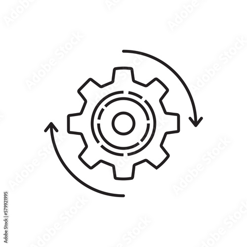 thin line efficient process and operation icon. concept of integration and productivity and work flow. lineart trend modern simple implementation logotype graphic stroke art linear web design element