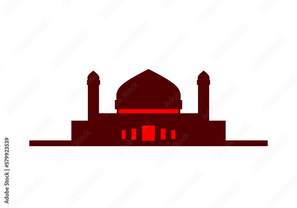mosque illustration, mosque icon with elegant concept, perfect for ramadan or eid design