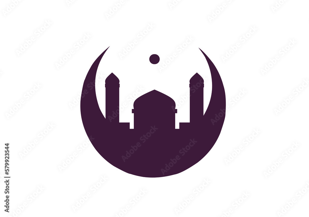 mosque illustration, mosque icon with elegant concept, perfect for ramadan or eid design