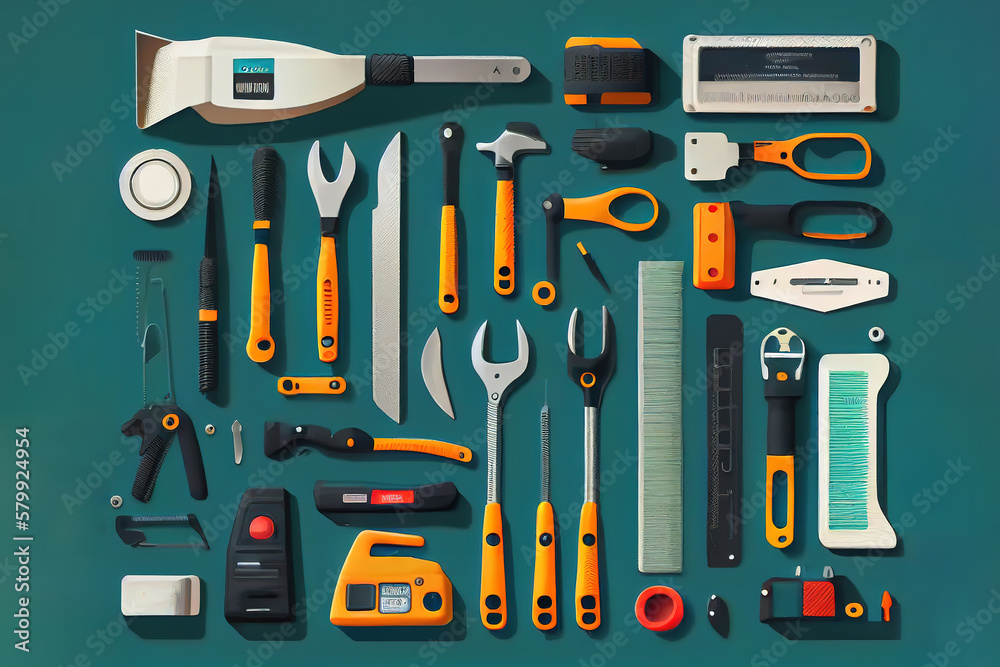 Large set of construction tools. Generative Ai Large set of construction tools. Generative Ai