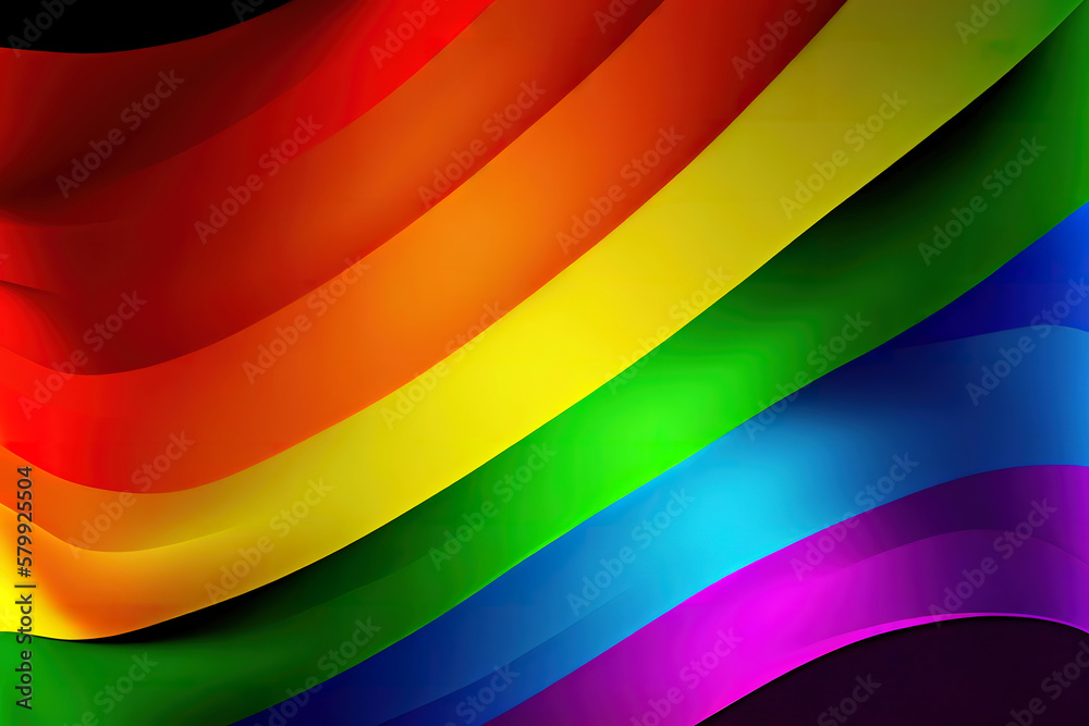 Fototapeta premium Pride Background with LGBTQ Pride Flag Colours. Generative Ai