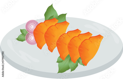Vector hand drawn samosa  vector illustration