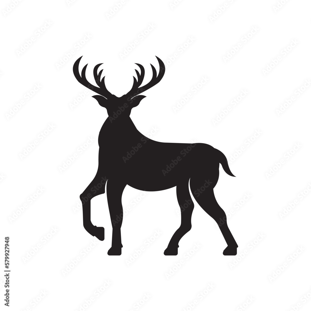 Deer and horns simple icon,illustration design template.