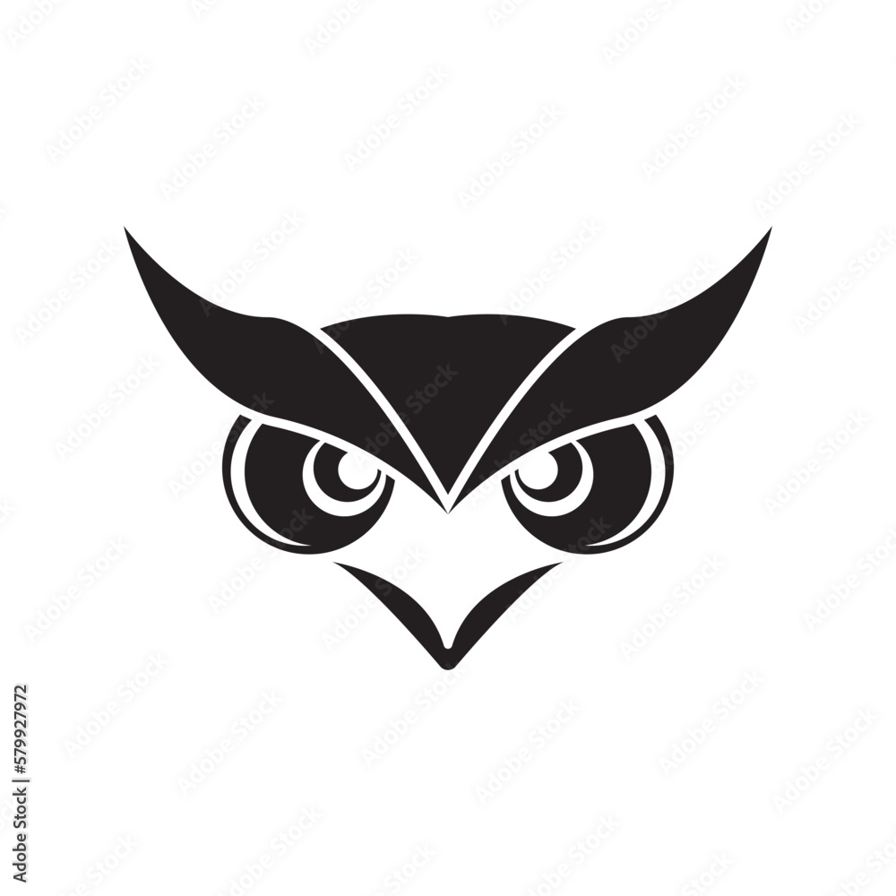 Owl simple icon,illustration design template.