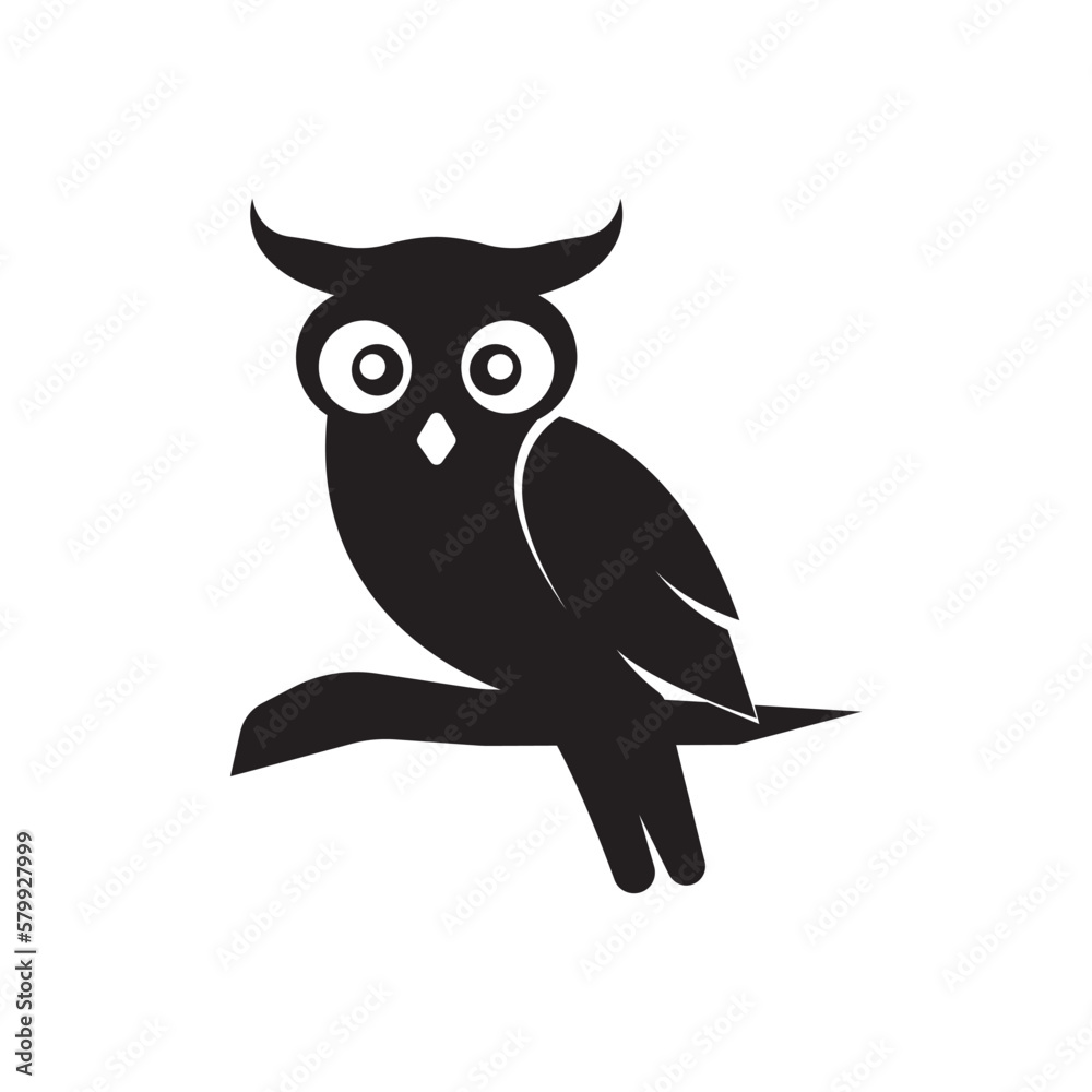 Obraz premium Owl simple icon,illustration design template.