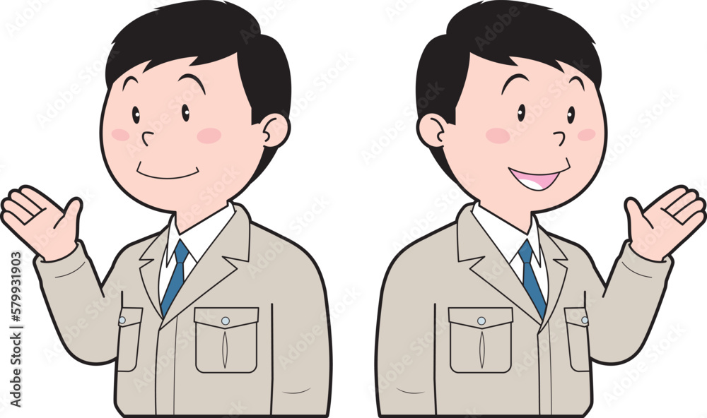 作業服を着た男性営業マン