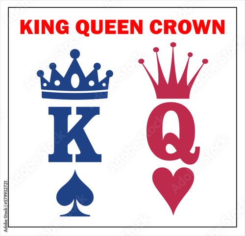 KING QUEEN CROWN DESIGN VECTOR