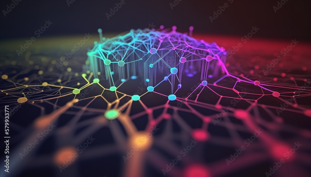 Internet connections as represented by an embossed mesh in cloud ...