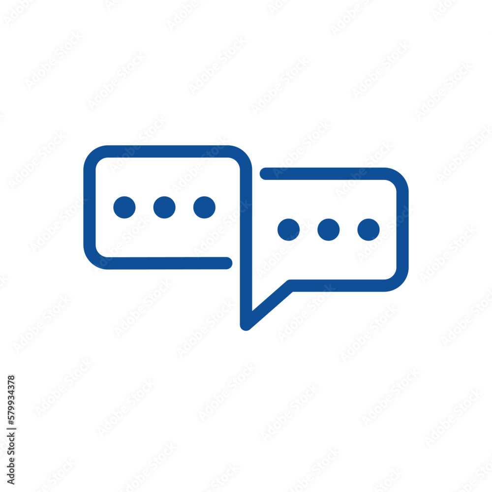 Talk bubble speech. Chat on line symbol template. Dialogue balloon sticker silhouette. Communication process. Vector linear icon isolated on white background. Talk bubble speech. Chat on line symbol template. Dialogue balloon sticker silhouette. Communication process. Vector linear icon isolated on white background.