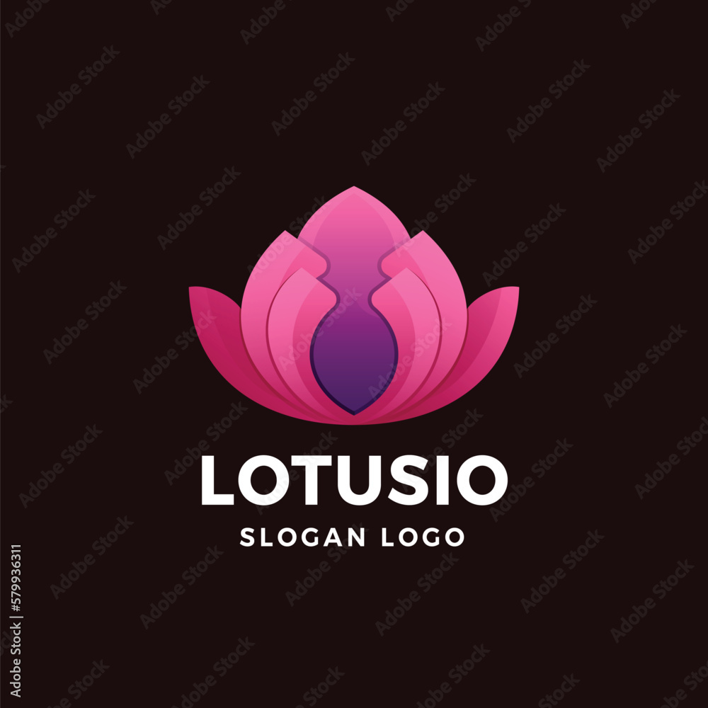 Fototapeta premium Lotus Gradient Logo Vector Icon Illustration