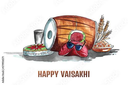 Happy vaisakhi or baisakhi festival card background