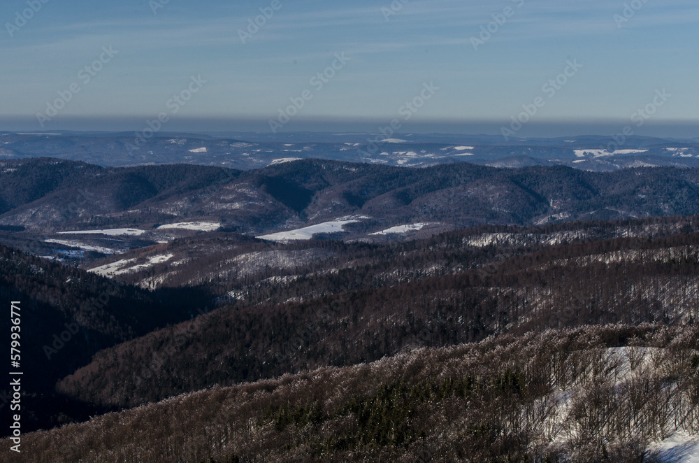 Fototapeta premium Zima w Bieszczadach