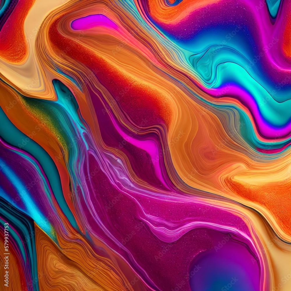 Obraz premium abstract close up colorful fluid liquid cosmetic, generative art by A.I