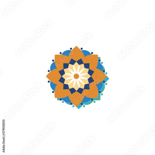 orange color flower backgron icon Ramadan and Islamic Eid photo