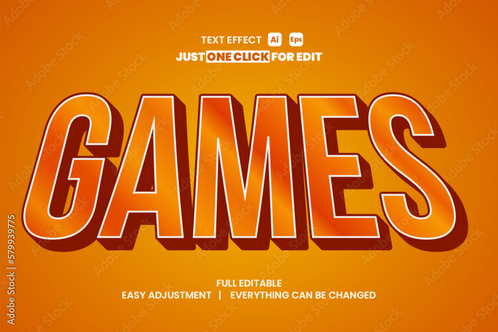 Games day event vector text effect editable