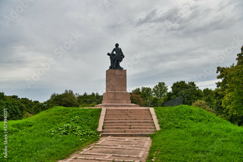 Monument to the Russian Emperor Peter 1 in Vyborg, Russia