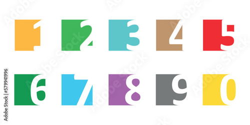 Numbers font icon in flat style. Typography vector illustration on isolated background. Numeral typographic sign business concept.