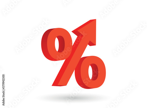 Growth profit icon in flat style. Percentage arrow up and down vector illustration on isolated background. Finance interest rate sign business concept.
