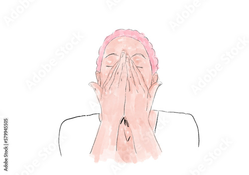 anatomy of the human head, woman crying ,cry  