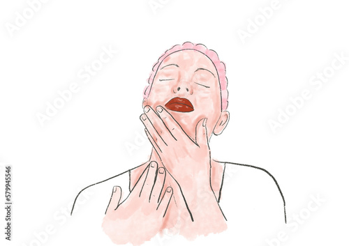 person with a mask and massage